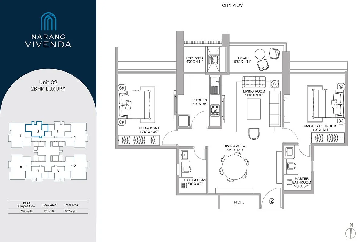 Unit plan — 2BHK