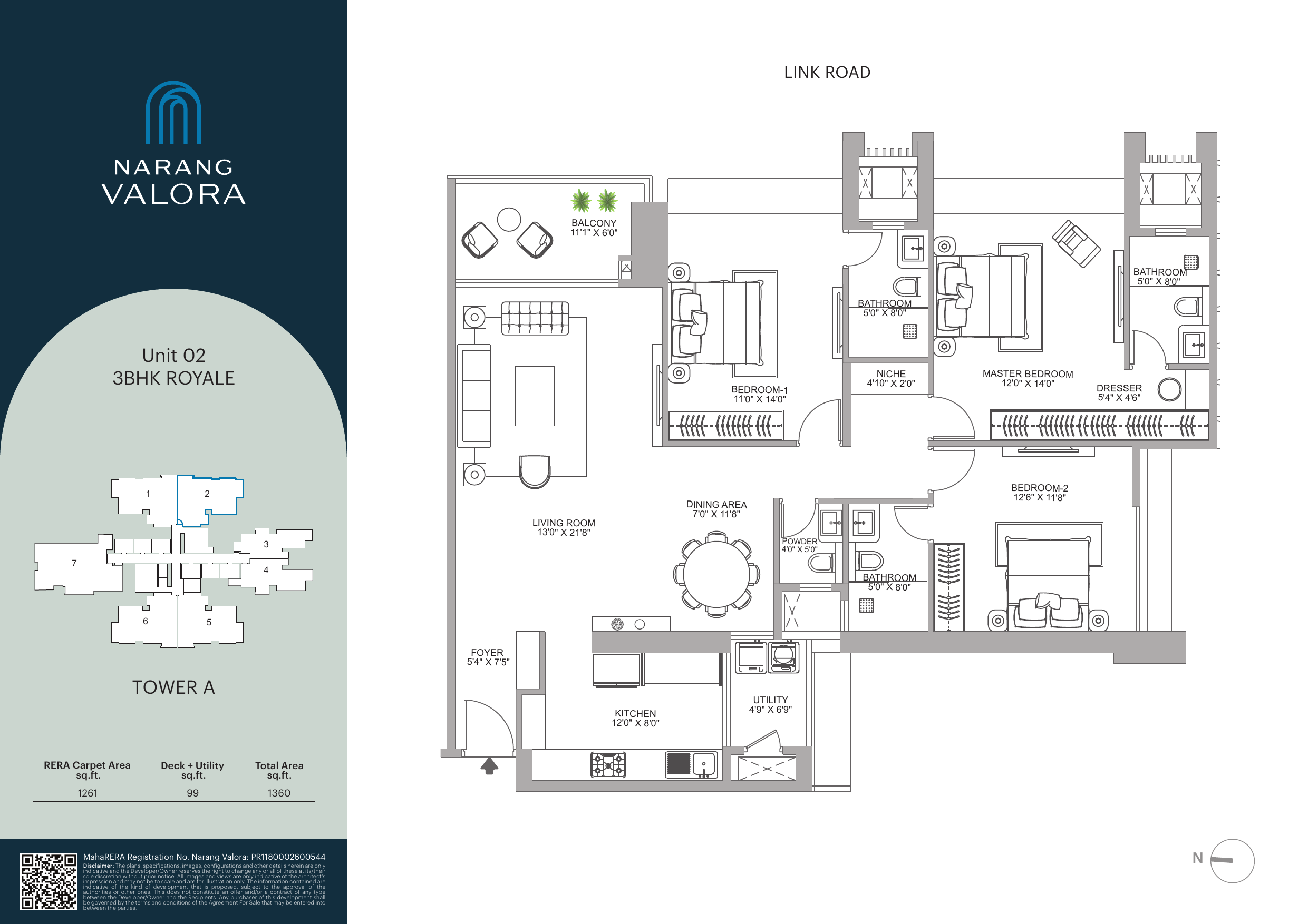Unit plan — 3BHK