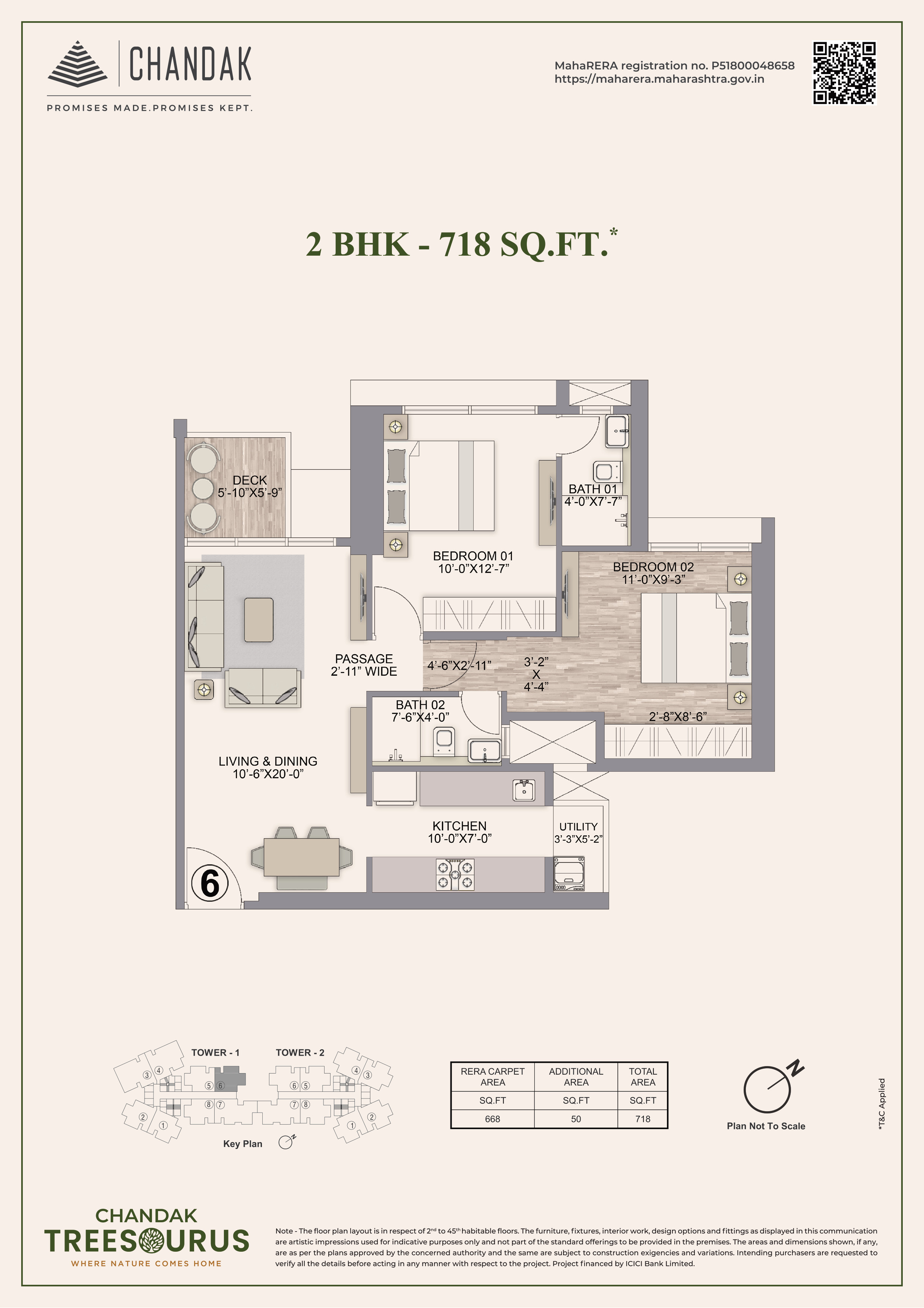 Unit plan — 2BHK