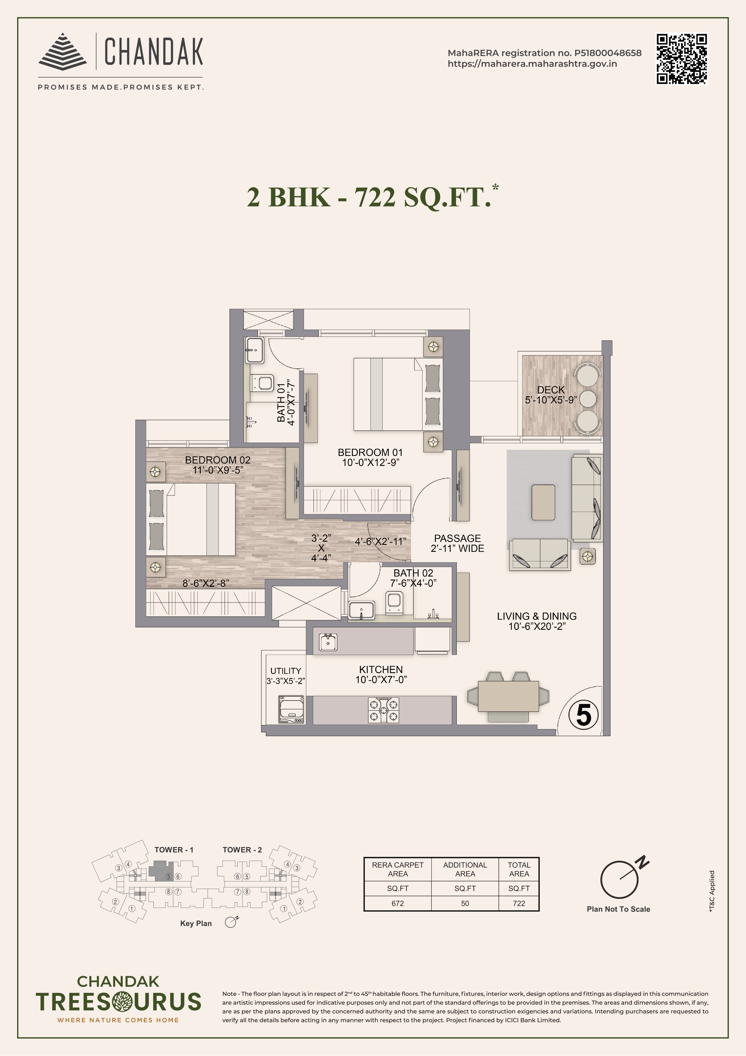 Unit plan — 2BHK