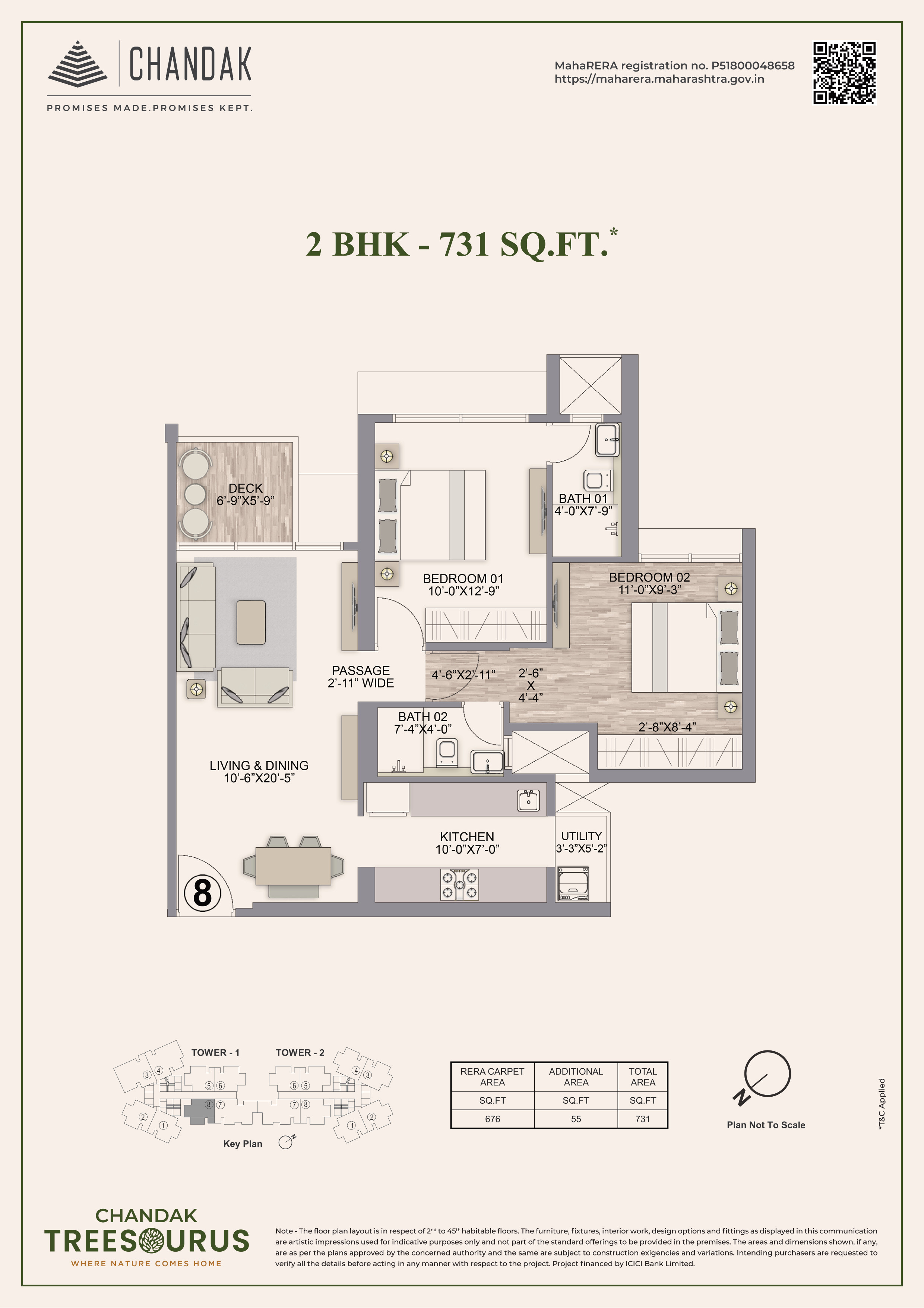 Unit plan — 2BHK