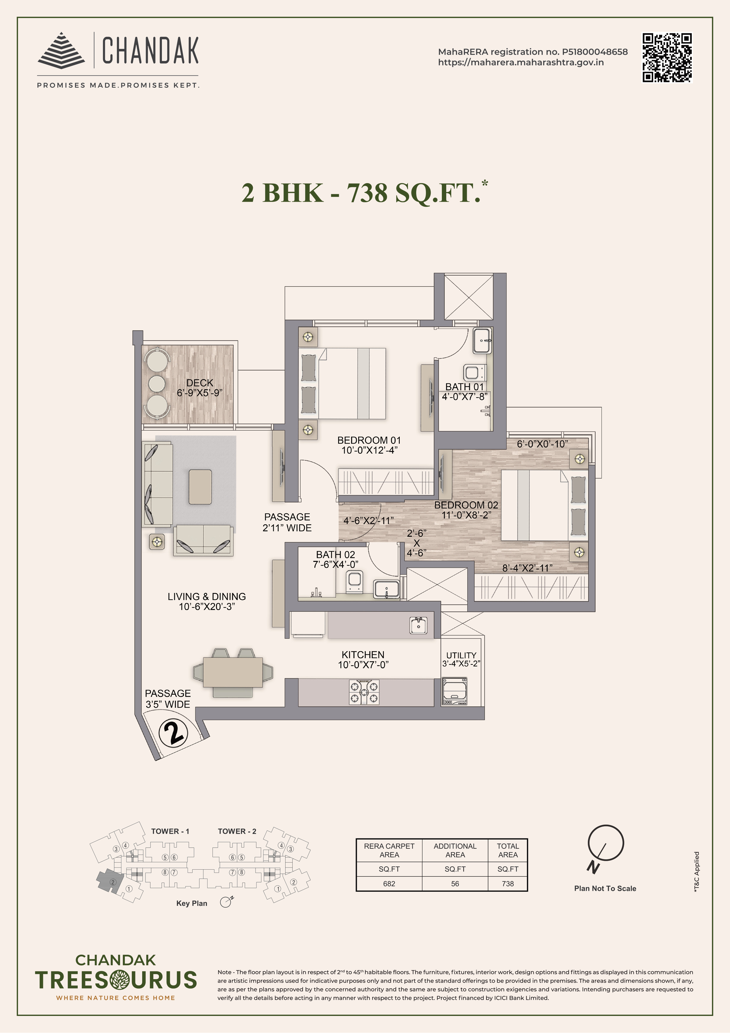 Unit plan — 2BHK