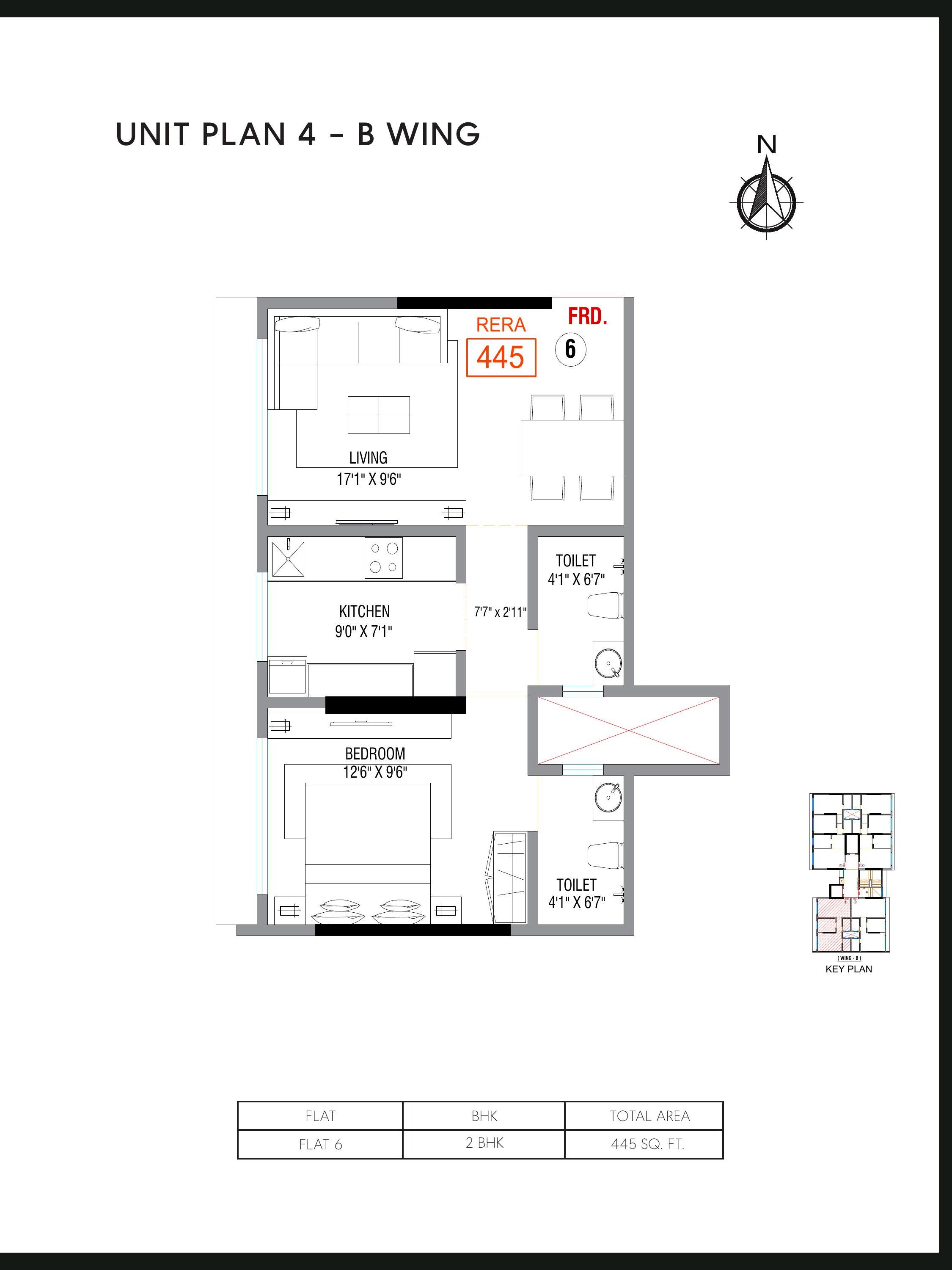 Unit plan — 1BHK