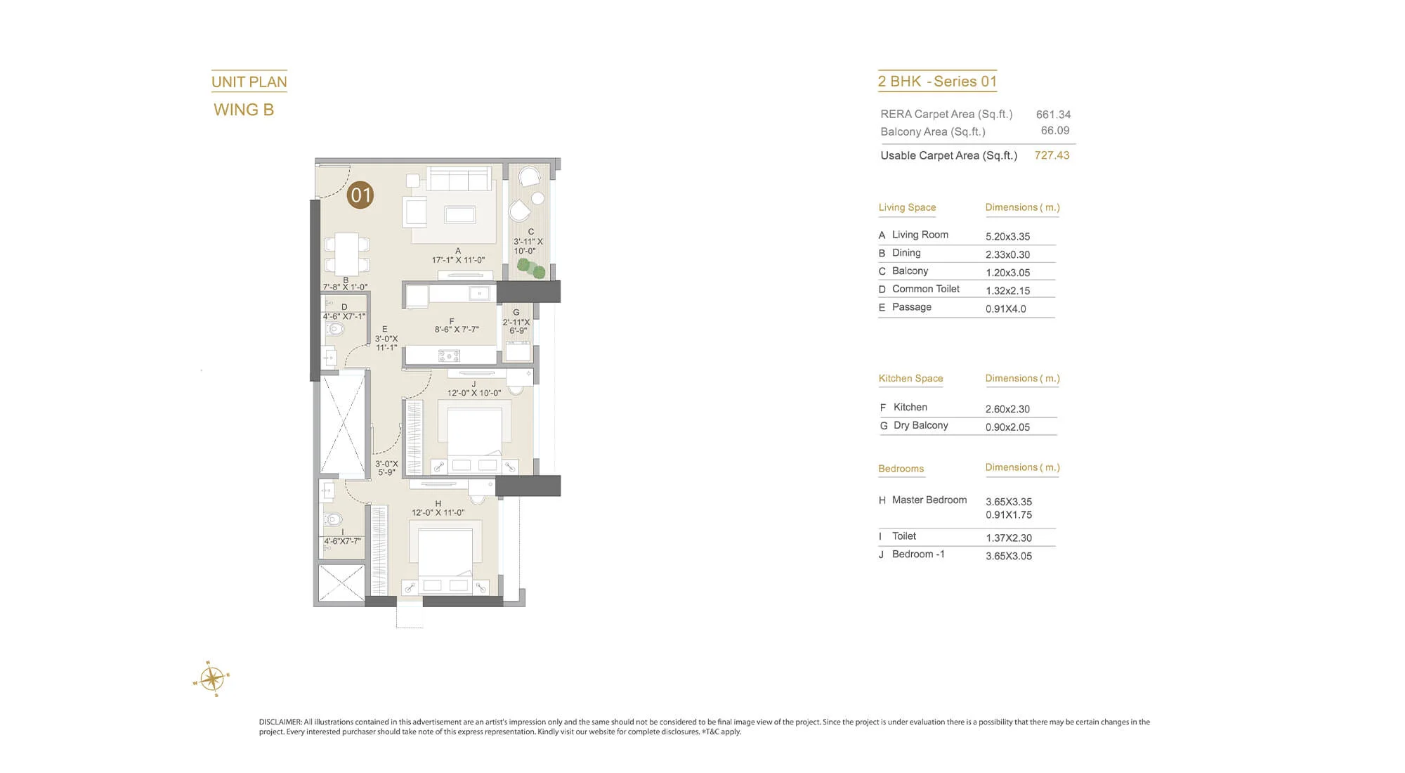 Unit plan — 2BHK