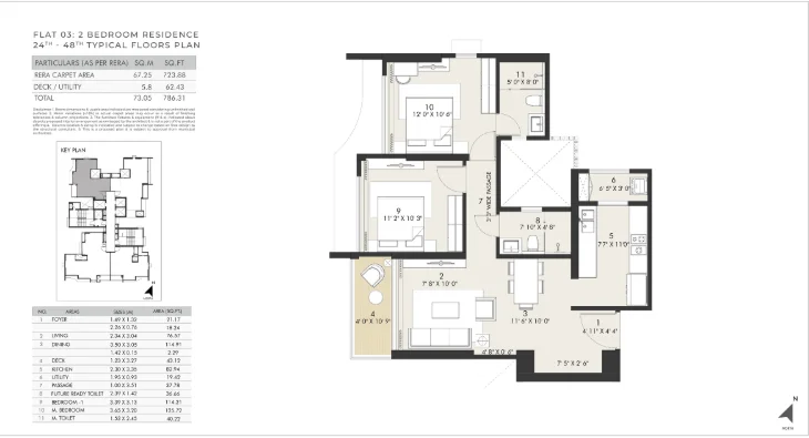 Unit plan — 2BHK