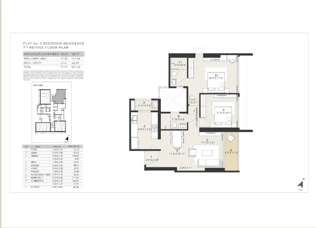 Unit plan — 2BHK