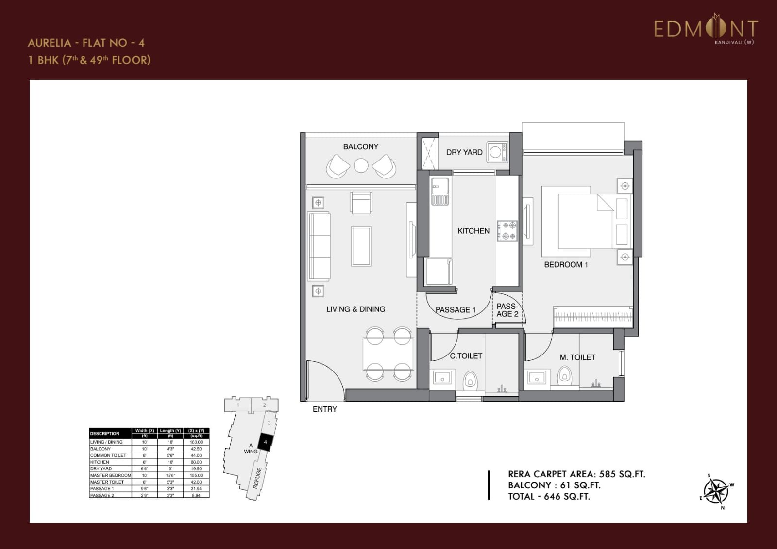 Unit plan — 2BHK