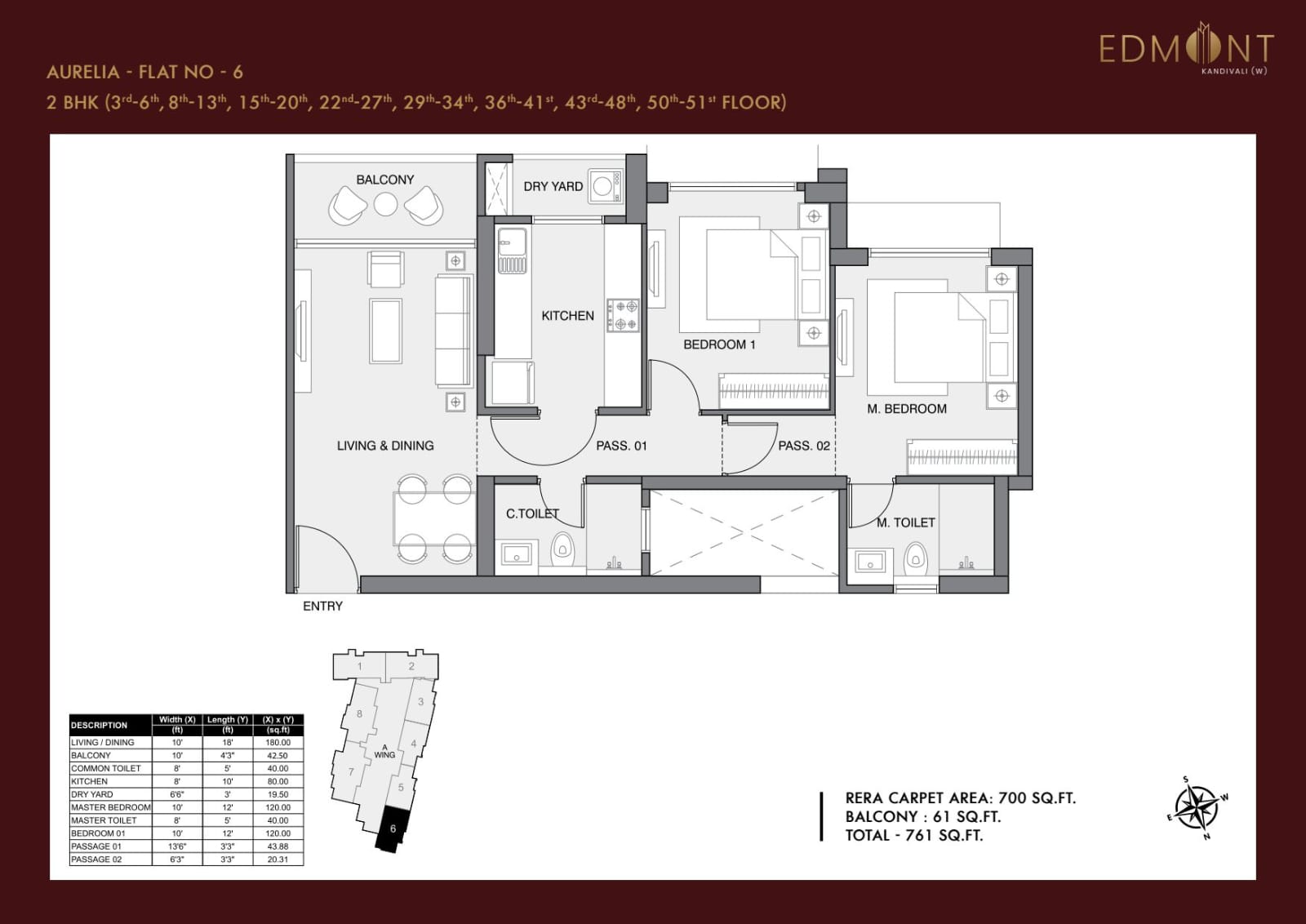 Unit plan — 2BHK