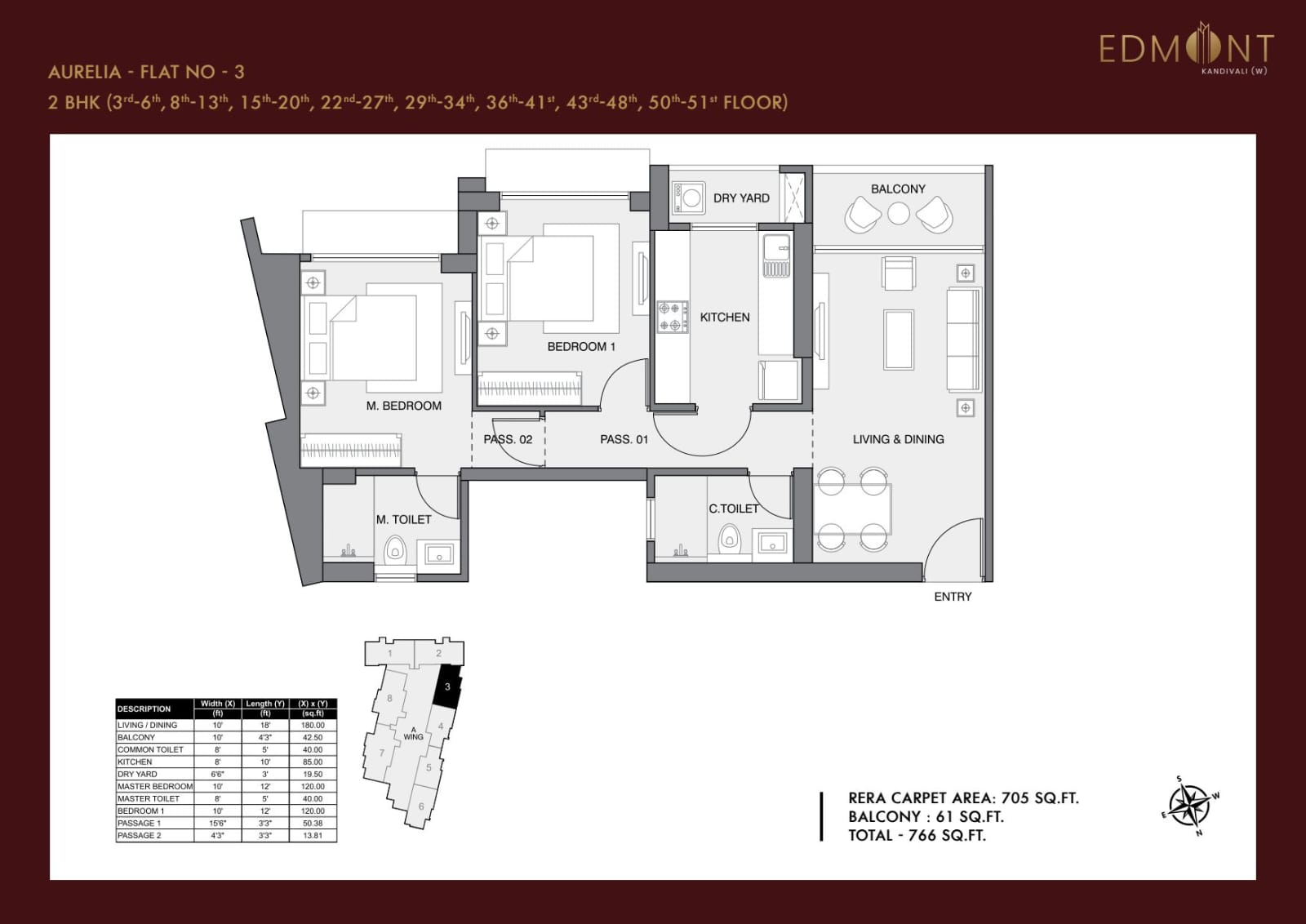 Unit plan — 2BHK