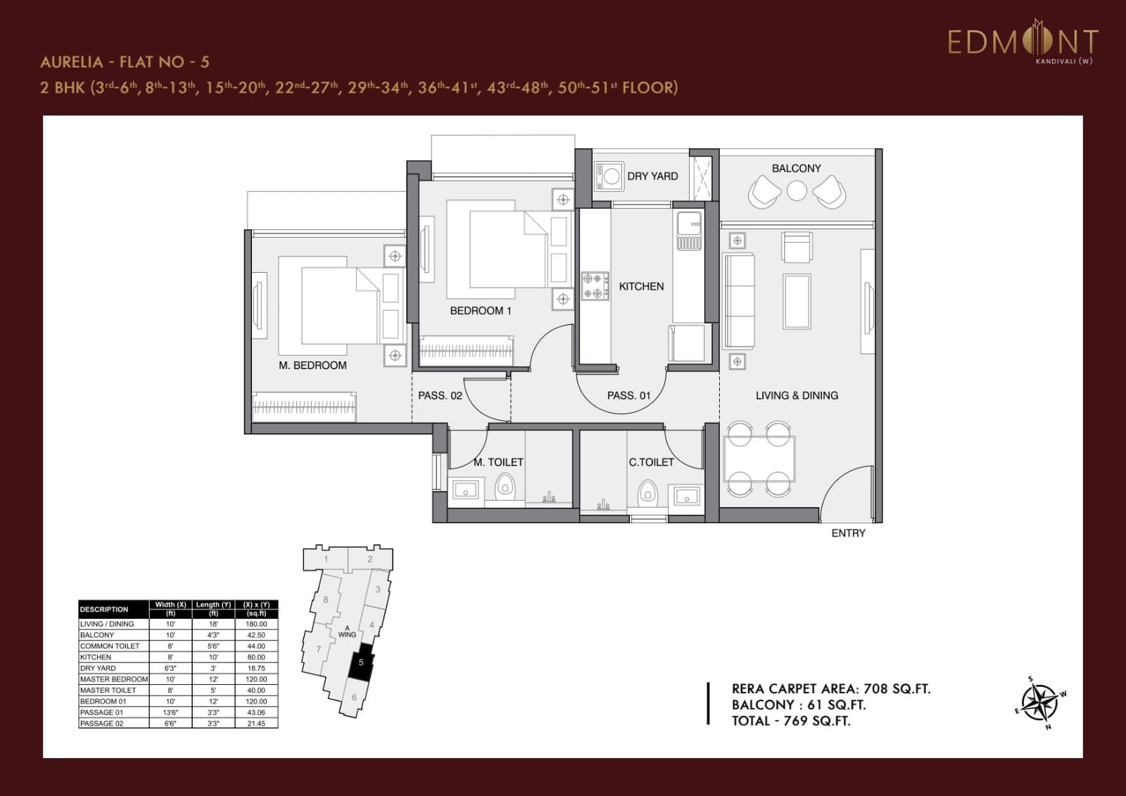 Unit plan — 2BHK