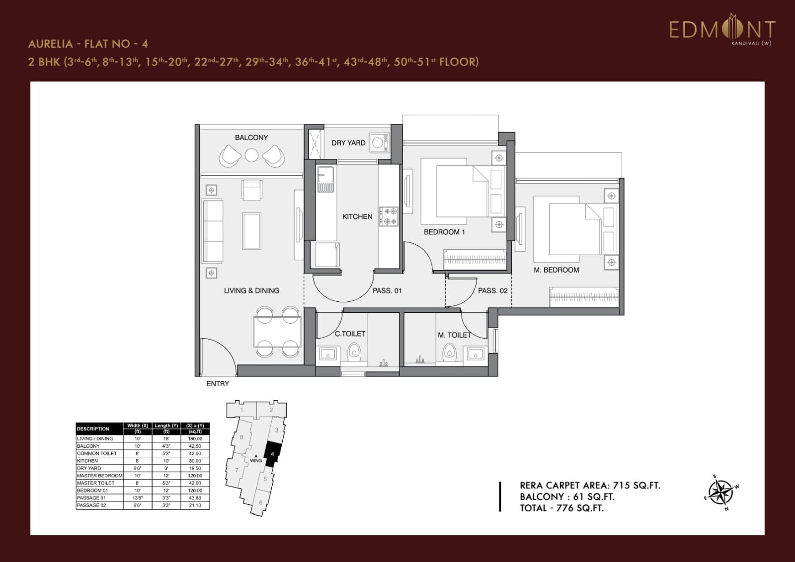 Unit plan — 2BHK