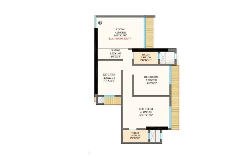 Unit plan — 2BHK