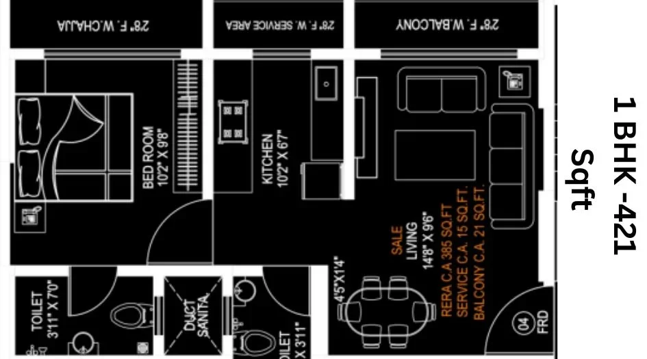 Unit plan — 1BHK