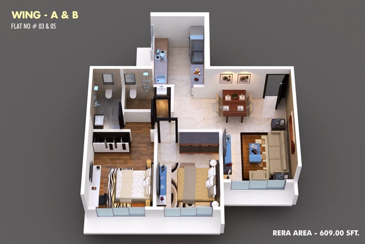 Unit plan — 1BHK
