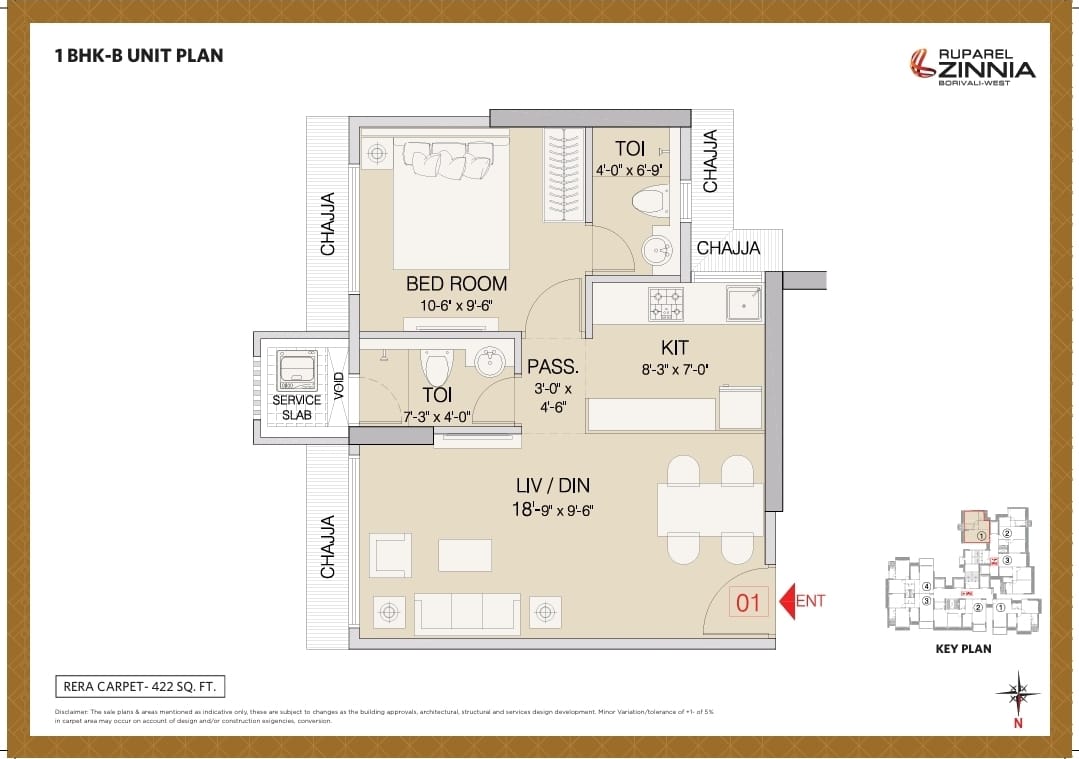 Unit plan — 1BHK