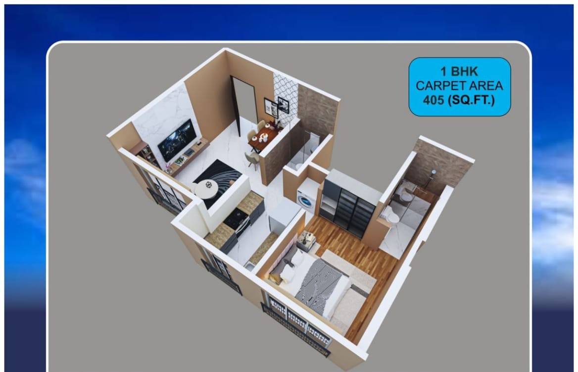 Unit plan — 1BHK