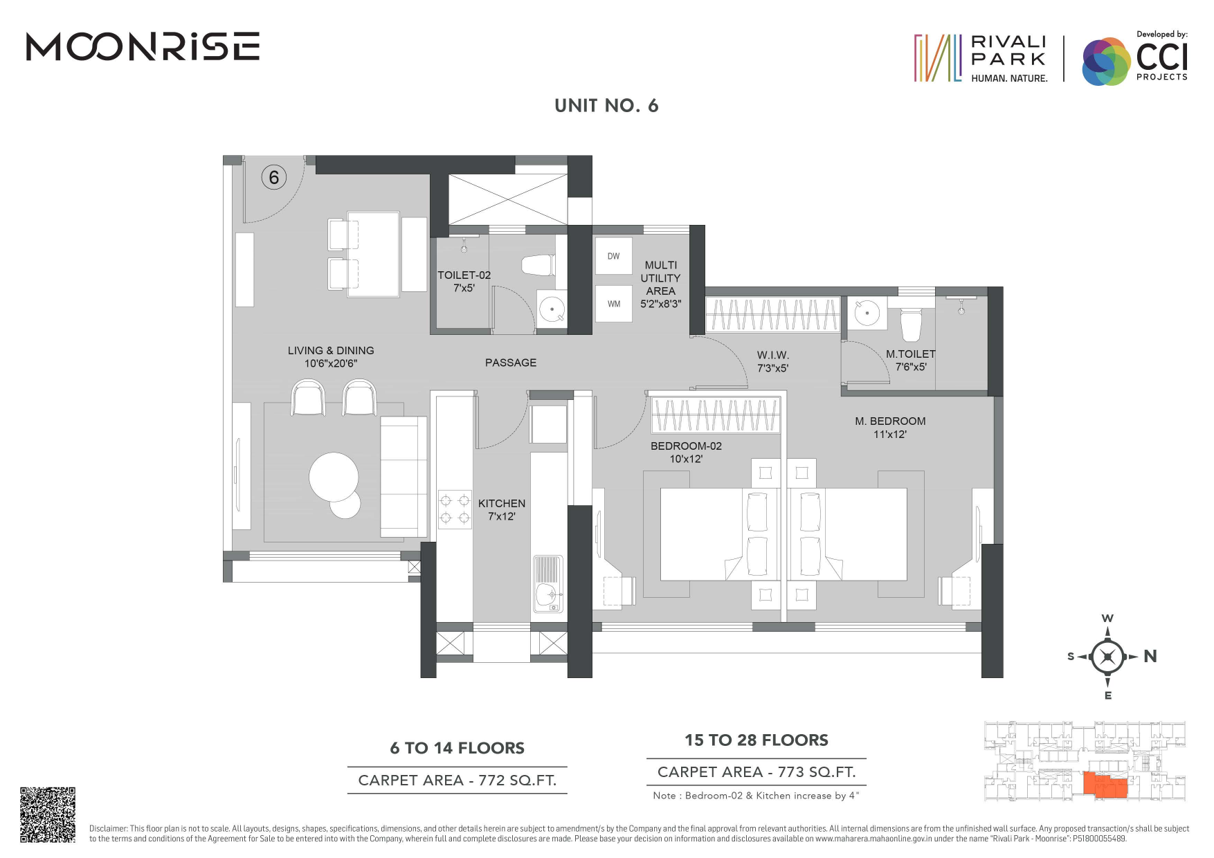 Unit plan — 2BHK