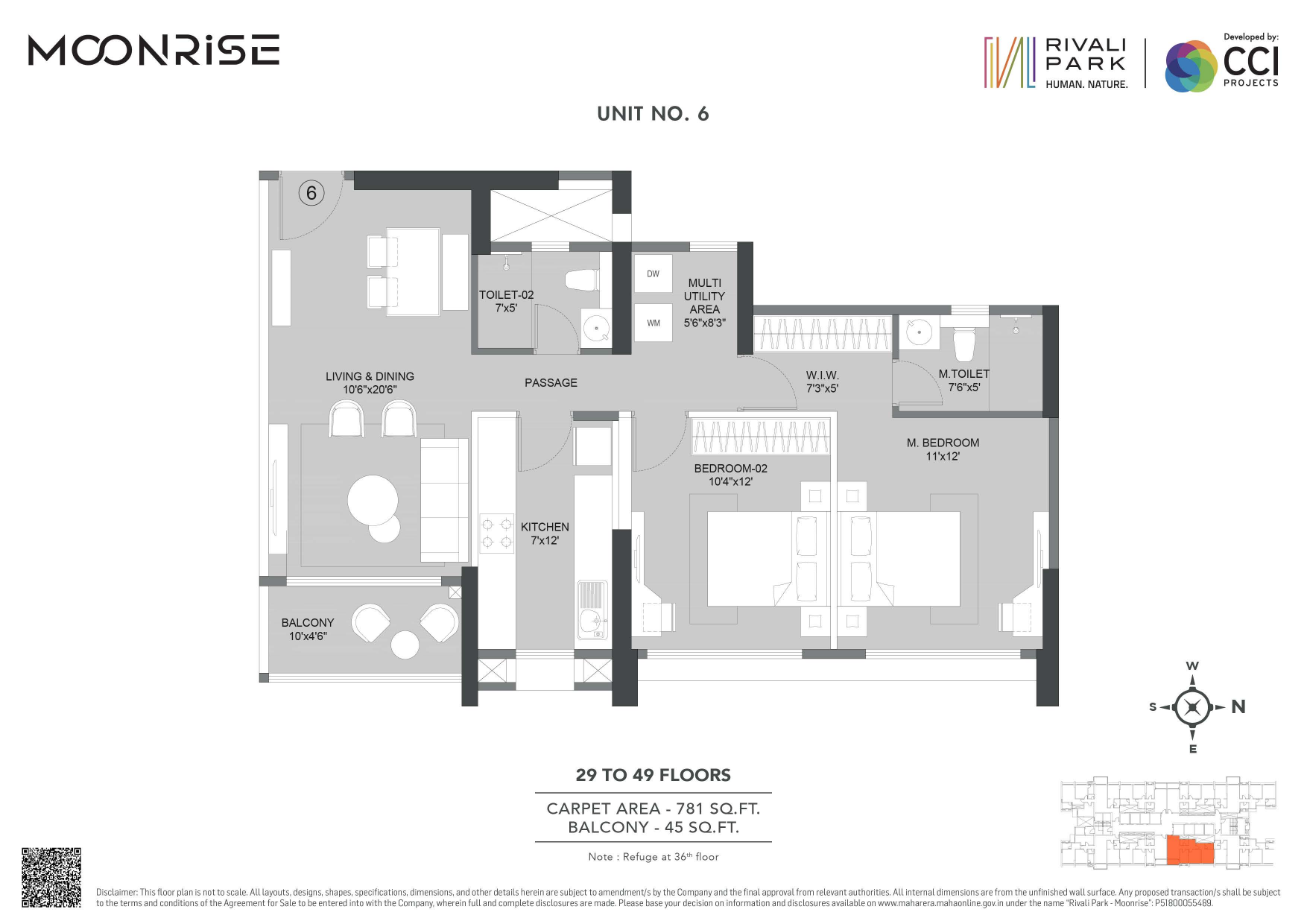 Unit plan — 2BHK