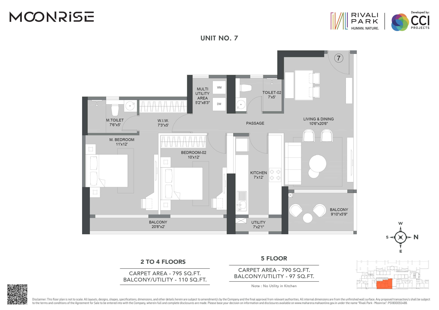 Unit plan — 2BHK