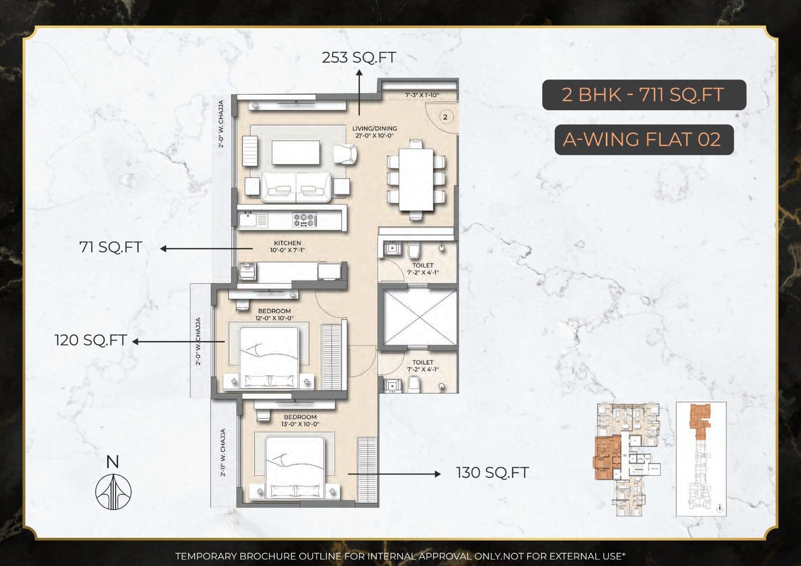 Unit plan — 2BHK