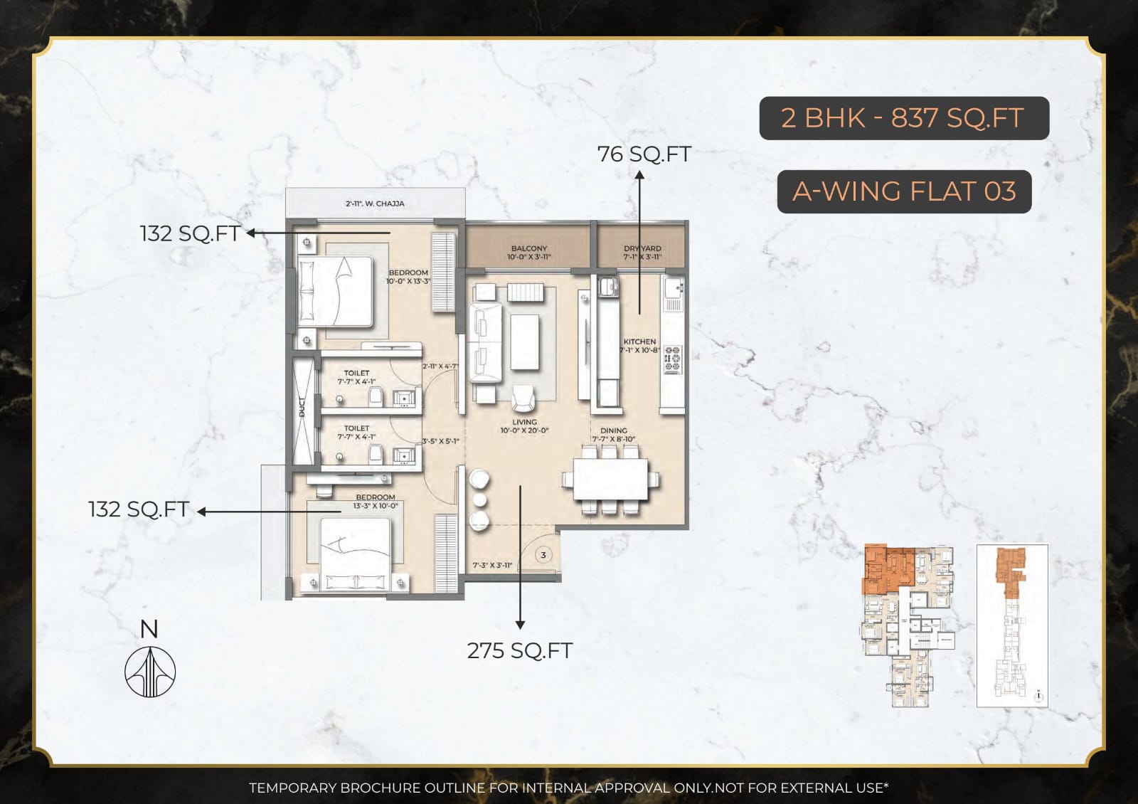 Unit plan — 2BHK