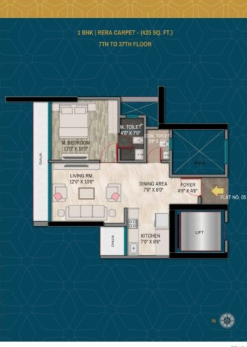 Unit plan — 1BHK
